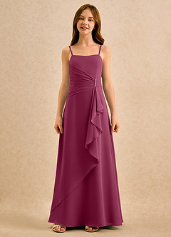 Azazie lolly Girls Formal Sukienki dla dziewczynek sypiących kwiaty Linia A Pofałdowany Szyfon Długość podłogi Sukienka image4