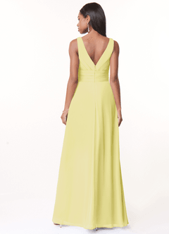 Azazie Julianna Brudtärnklänningar Klä av A-Linje i Chiffong Citronsorbet image2