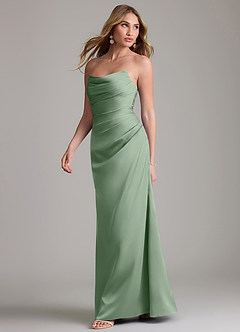 Azazie Lucille Bridesmaid Dresses Matcha Mermaid Strapless Stretch Satin Convertible Dress image3