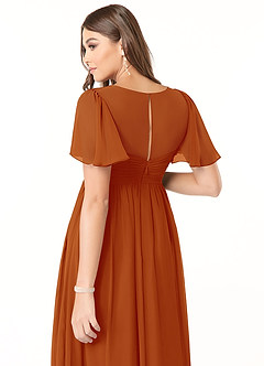 Azazie Verna Brautjungfernkleider für Schwangere A-Linie V-Hals Gerüscht Chiffon Bodenlänge Kleid image6