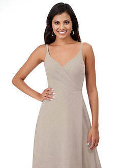 Azazie Lennon Bridesmaid Dresses Frost A-Line Lace Chiffon Dress image6