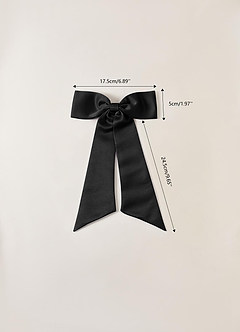 front Matching Color Satin Bow Hair Clip