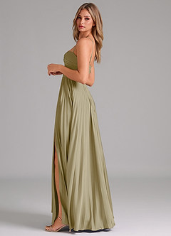Azazie Tyla Bridesmaid Dresses Moss Green A-Line Sweetheart Neckline Stretch Satin Dress image7