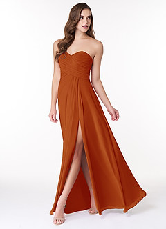 Azazie Arabella Allure Final Sale Paprika A-Line Sweetheart Neckline Chiffon Convertible Dress image3