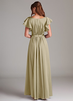 Azazie Daphne Modest brudtärna klänningar Klänning A-Linje Ruched Golvlängd Stretch Satin image6
