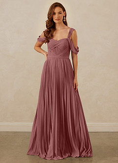 Christian Siriano Bridal for Azazie 1013 Bridesmaid Dresses Desert Rose A-Line Off the Shoulder Chiffon Dress image8
