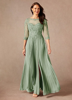 Azazie Corinne Mother of the Bride Dresses Dusty Sage A-Line Sequins Chiffon Dress image3