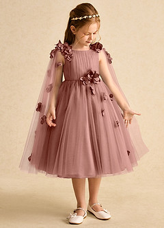 Azazie Staria Flower Girl Dresses Cedar Rose Ball-Gown Ruched Tulle Dress image7