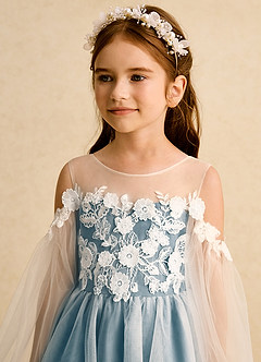 Azazie Zimi Flower Girl Dresses Bermuda Ball-Gown Sweetheart Neckline Tulle Dress image9