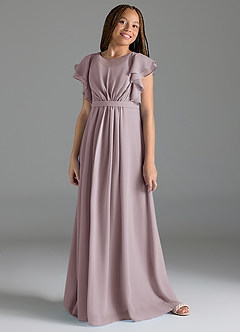 Azazie Daphne Junior Dusk A-Line Pleated Chiffon Dress image4