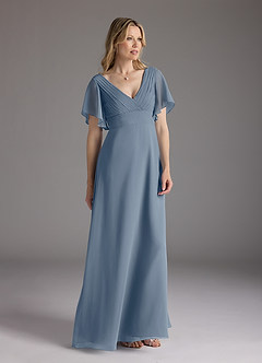 Azazie Alessa Mother of the Bride Dresses Twilight A-Line V-Neck Pleated Chiffon Dress image5