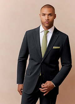 front Matte Satin Wide Tie and Pocket Square Set