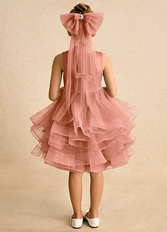 Azazie Tinie Blumenmädchenkleider Ballkleid Schleifen Tüll Kleid Mai Tai image6