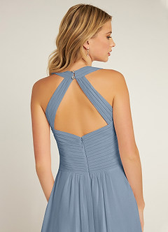 Azazie Claudia At-home Try On Dresses Dusty Rose A-Line Sweetheart Neckline Chiffon Dress image6