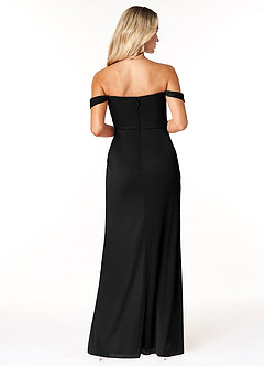 Azazie Tessa Bridesmaid Dresses Black Sheath Sweetheart Off-The-Shoulder Mesh Convertible Dress image6
