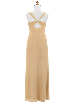 Azazie Mero Junior Gold Mermaid Pleated Stretch Satin Dress image8