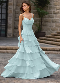 Floralace Mist Ruffled A-line Prom Dress image4