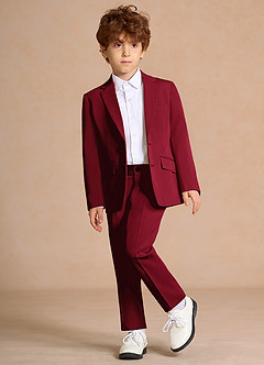 front Oliver Borgoña Traje de 2 piezas para niños