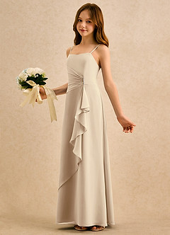 Azazie lolly Girls Formal Sukienki dla dziewczynek sypiących kwiaty Linia A Pofałdowany Szyfon Długość podłogi Sukienka image1