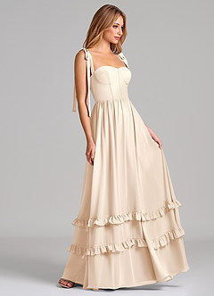 Azazie Anastacia 신부 들러리 드레스 A라인 스윗하트 네크라인 쉬폰 바닥 길이 드레스 image3