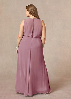 Azazie Marchioness Mother of the Bride Dresses A-Line Scoop Pleated Chiffon Floor-Length Dress image8