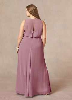 Azazie Marchioness Mother of the Bride Dresses Vintage Mauve A-Line Scoop Pleated Chiffon Dress image8