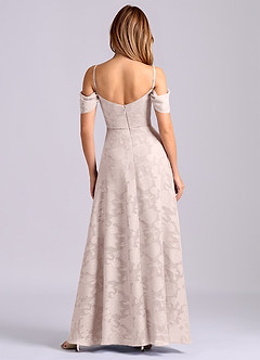 Azazie Marley Final Sale Blushing Pink A-Line Off the Shoulder Floral Burnout Convertible Dress image6