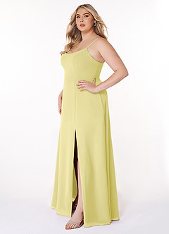 Azazie Moira Abiti da Damigella Abito A-Line in Chiffon con Scollo a U Sorbetto Al Limone image10