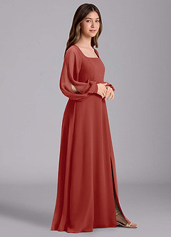 Azazie Bondi Junior Klänning av A-Line i Chiffong Blouson image4