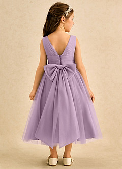 Azazie Macaron Flower Girl Dresses Wisteria A-Line Pleated Tulle Dress image2