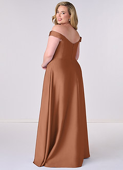 Barbie ♥ Azazie Brautjungfernkleider Wandelbar A-Linie Schulterfrei Stretch-Satin Kleid Bronzer image8