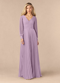 Azazie Zina Mother of the Bride Dresses Wisteria A-Line Pleated Chiffon Dress image1