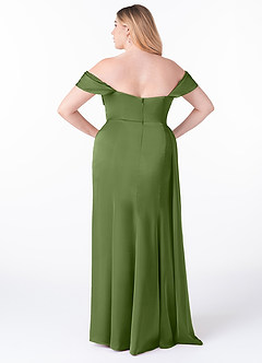 Azazie Amyra Bridesmaid Dresses Juniper Sheath Off the Shoulder Stretch Satin Convertible Dress image10