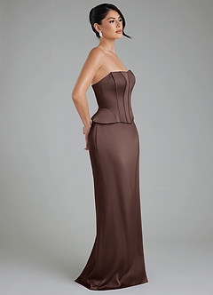 Azazie River Bridesmaid Dresses Ganache Sheath Corset Stretch Satin Convertible Dress image7