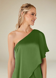 Azazie Hagretta Mother of the Bride Dresses Basil Jumpsuit/Pantsuit Stretch Satin Dress image6