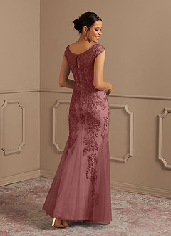Azazie Melena Mother of the Bride Dresses Desert Rose Mermaid Lace Tulle Dress image3