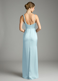 Azazie Samara Suknie dla druhen Syrena Pofałdowany Satyna elastyczna Do ziemi Sukienka image2