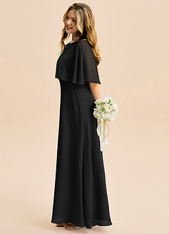 Azazie Maris Junior Vestido Negro de Gasa de Corte en A image4