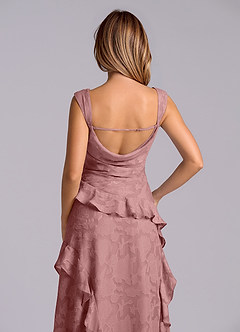 Azazie Sloane Bridesmaid Dresses Dusty Rose A-Line Sweetheart Neckline Floral Burnout Dress image7