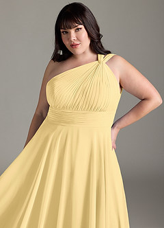 Azazie Charlize Bridesmaid Dresses Butter A-Line One Shoulder Chiffon Dress image12