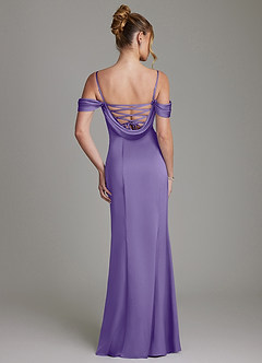 Azazie Nira Bridesmaid Dresses Tahiti Mermaid Corset Stretch Satin Dress image8