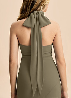 Azazie Velli Junior Syrena Wysoka Kołnierz Szyfon Długość podłogi Młodsza druhna Sukienka image6