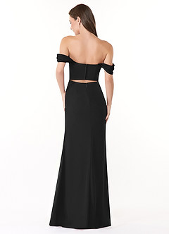 Azazie Lynnie Bridesmaid Dresses Black Mermaid Off the Shoulder Chiffon Convertible Dress image4