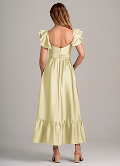 Azazie Anaya Bridesmaid Dresses Lemon Sorbet A-Line Sweetheart Neckline Stretch Satin Convertible Dress image2