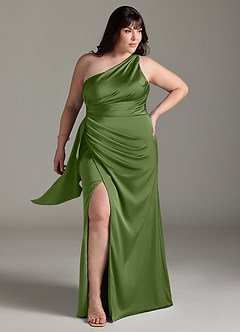 Azazie Maive Robes de demoiselle d'honneur Robe Fourreau en Satin extensible Rayé Genévrier image6