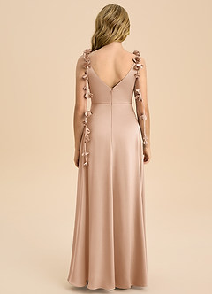 Azazie Gumdrop Junior English Rose Empire Pleated Stretch Satin Dress image7