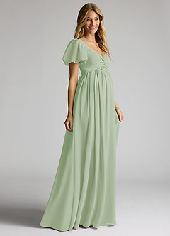 Azazie Madisynn Vestidos de dama de honra para maternidade Vestir Arco Comprimento do chão Chiffon image3