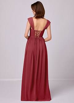 Barbie ♥ Azazie Bridesmaid Dresses Pomegranate A-Line Corset Chiffon Dress image6