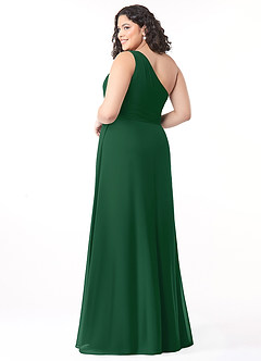 Azazie Dallas Bridesmaid Dresses Dark Green A-Line One Shoulder Chiffon Dress image7