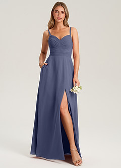 Azazie Terese Bridesmaid Dresses Stormy A-Line Pleated Chiffon Dress image6